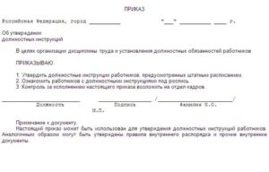 Как Ввести в Действие Должностную Инструкцию