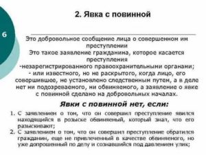 Как заносится явка с повинной при устном заявление