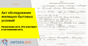 Как заполнить акт обследования жилищно-бытовых условий образец или бланк?