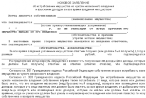Негаторный иск образец искового заявления