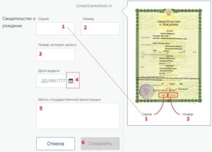 Номер акта записи в свидетельстве о рождении слишком длинный