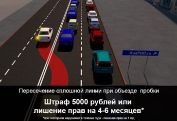 Обгон через две сплошных какой штраф?
