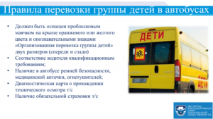 Обязанности при перевозки детей по маршруту на школьном автобусе