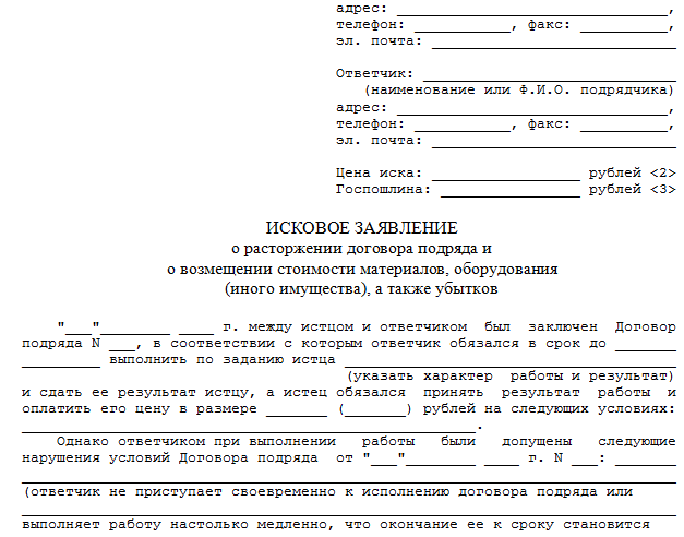 Образец письма о расторжении договора оказания услуг