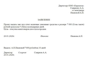 Образец заявления на выдачу денег на бензин