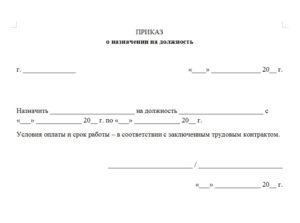 Образец заявления о назначении на должность