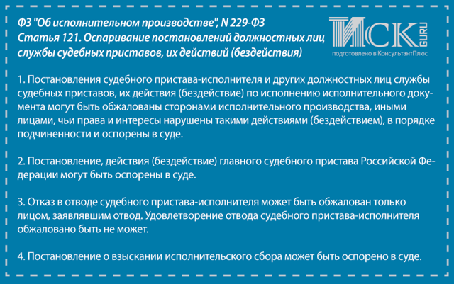 Образец жалобы на действия судебного пристава-исполнителя