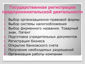 Оформление документов для регистрации предпринимательской деятельности