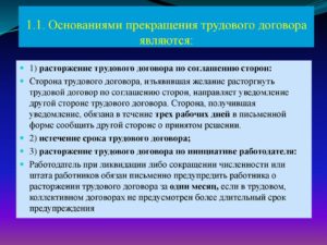 Основания расторжения договора