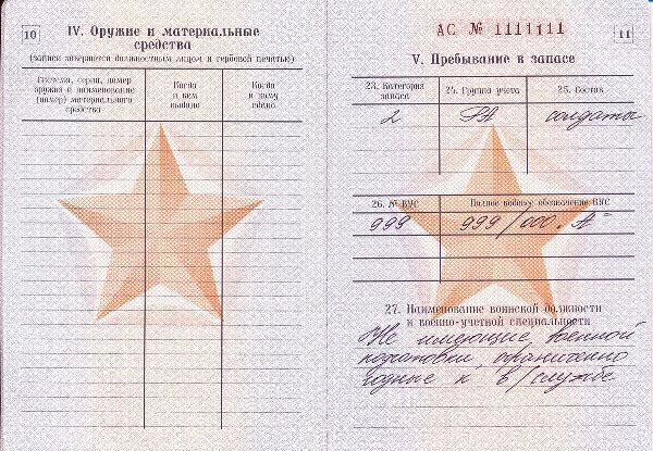 Особые отметки в военном билете: кем и где указываются