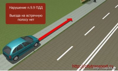 Остановка на встречной полосе движения штраф