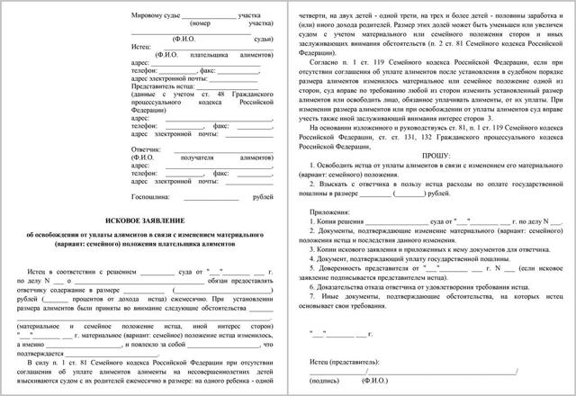 Освобождение от уплаты алиментов: список ситуаций