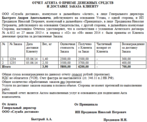 Отчет агента по агентскому договору образец бланк