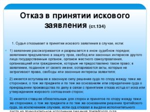Отказ в принятии искового заявления