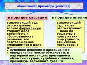Отличие апелляционной жалобы от кассационной и надзорной