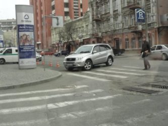 Парковка возле зебры