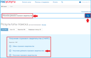 Подать заявление на смену снилс через госуслуги