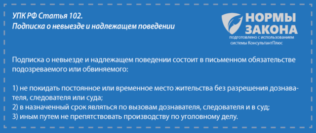 Подписка о невыезде в уголовном процессе