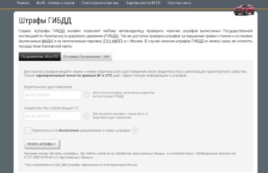 Поиск штрафов по СТС