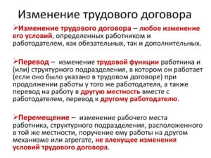 Порядок изменения трудового договора
