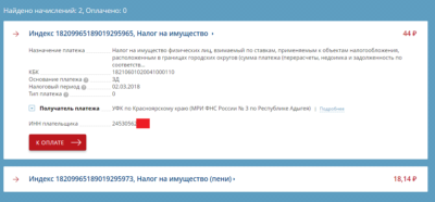 Посмотреть начисление налогов на физическое лицо
