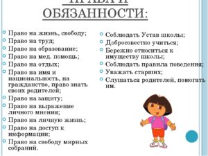 Права и обязанности ребенка в семье проект