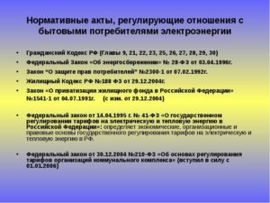 Права потребителей электроэнергии