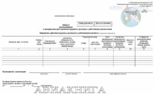 Приказ о расторжении трудового договора форма Т8