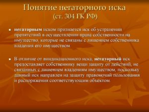 Примеры негаторного иска