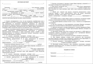 Проект брачного договора