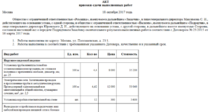 Промежуточный акт выполненных работ образец бланк