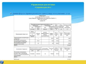 Расчёт затрат по договору о возмещении коммунальных услуг