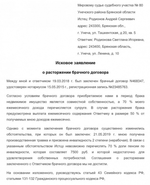 Расторжение брачного договора &mdash; условия расторжения
