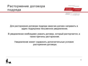 Расторжение договора подряда по инициативе подрядчика