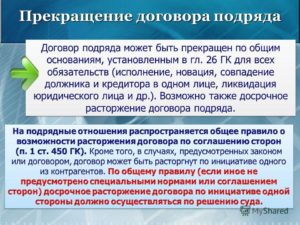 Расторжение договора подряда по инициативе заказчика