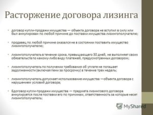 Расторжение договора поставки