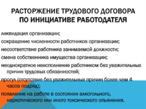 Расторжение трудового договора по инициативе работника или работодателя. Основания, образцы используемых документов