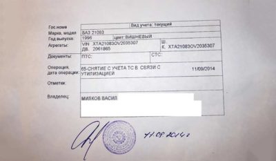 Сдать документы на утилизацию автомобиля