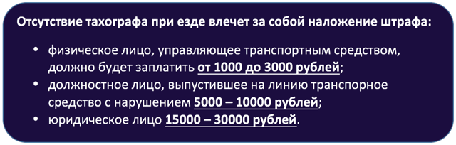 Штраф за отсутствие тахографа