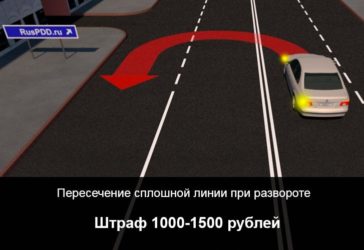 Штраф за разворот на сплошной линии