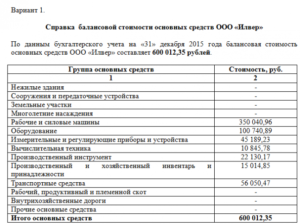 Справка к договору дарения о балансовой стоимости недвижимости