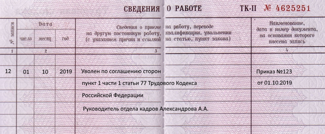 Увольнение по соглашению сторон