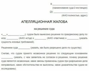 В Какой Арбитражный Суд Подается Апелляционная Жалоба