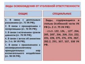 Виды освобождения от наказания специальный вид от