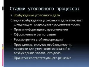 Возбуждение уголовного дела как стадия процесса шпора
