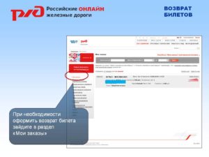 Возврат билета ржд через приложение