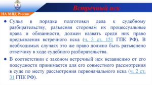 Встречный иск образец бланк