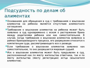 Взыскание алиментов подсудность гпк