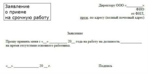 Заявление на прием работу время декретного отпуска образец