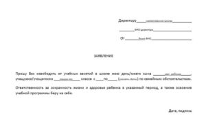 Заявление на родительский день образец